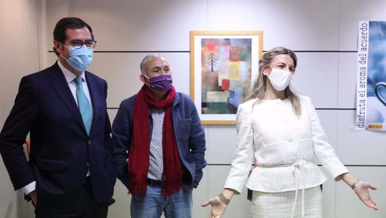 ep i-d el presidente de ceoe antonio garamendi el lider de ugt pepe alvarez y la ministra de trabajo ep i-d el presidente de ceoe antonio garamendi el lider de ugt pepe alvarez y la ministra de trabajo