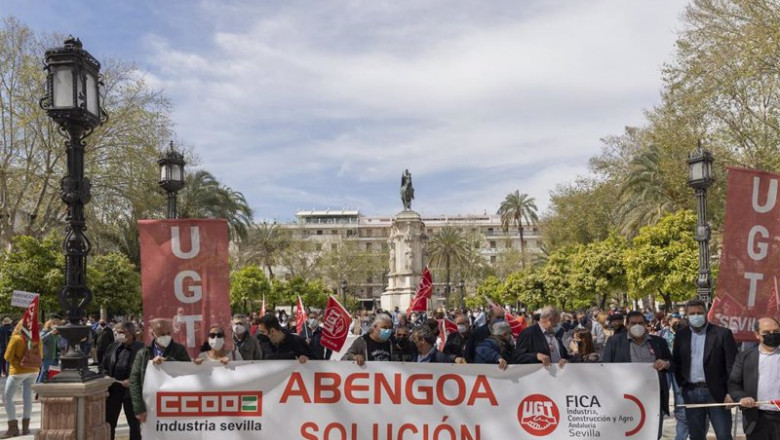 María José López - Europa Press ep imagen de 19 de marzo de la manifestacion de los trabajadores de abengoa en sevilla para reclamar