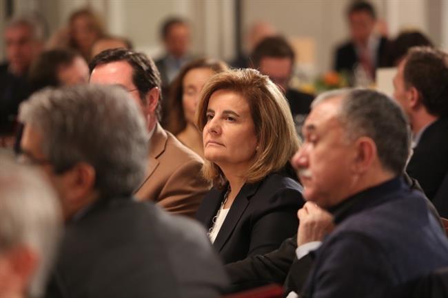 La ministra Fátima Báñez en el desayuno de Europa Press con Juan Rosell | EUROPA PRESS ep la ministra fatima banezdesayunoeuropa pressjuan rosell