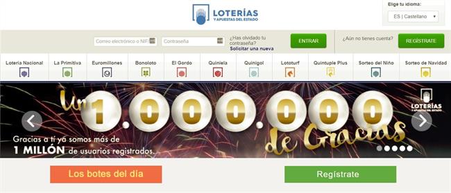 La web de Loterías supera el millón de usuarios registrados | SELAE ep la webloterias superamillonusuarios registrados