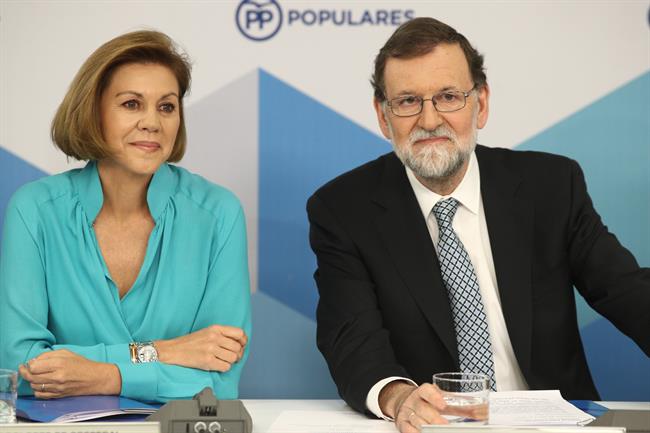 Rajoy y Cospedal durante la reunión del Comité Ejecutivo Nacional del PP | EUROPA PRESS ep rajoycospedal durantereunioncomite ejecutivo nacionalpp