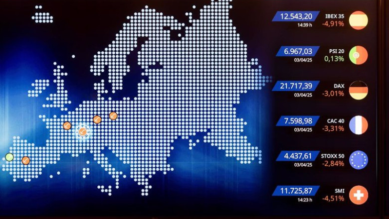 ep un panel del ibex 35 en el palacio de la bolsa de madrid a 4 de abril de 2025 en madrid espana 20250407092803