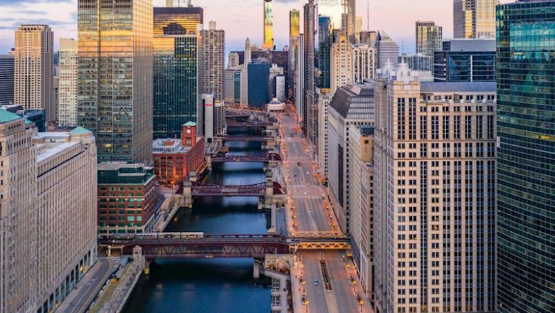 Vista aérea de Chicago | -/Amazing Aerial via ZUMA Wire/d / DPA ep vista aerea de chicago desierta durante la pandemia del coronavirus