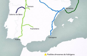 ep archivo   trazado del corredor de hidrogeno verde h2med entre portugal espana y francia