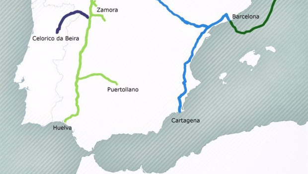ep archivo   trazado del corredor de hidrogeno verde h2med entre portugal espana y francia