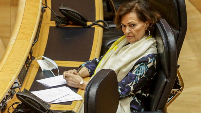 ep la vicepresidenta primera del gobierno carmen calvo en un pleno del senado