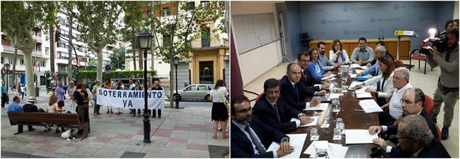 Los vecinos protestan a las puertas de la Delegación donde transcurre la reunión | EUROPA PRESS ep los vecinos protestanlas puertasla delegaciontranscurrereunion