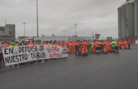 ep protesta de los trabajadoes de estiba del puerto de bilbao