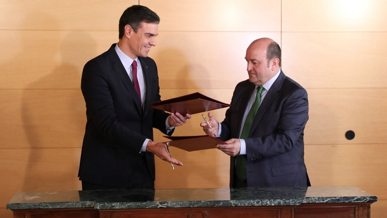 Pedro Sánchez y Andoni Ortuzar | PNV sanchez ortuzar psoe pnv