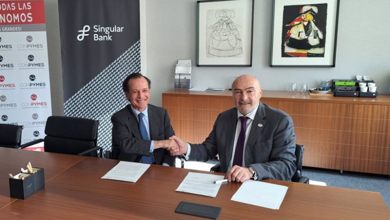 ep el consejero delegado de singular bank javier marin izquierda y el presidente de conpymes jose ep el consejero delegado de singular bank javier marin izquierda y el presidente de conpymes jose