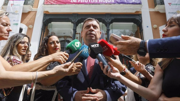 ep el ministro de agricultura pesca y alimentacion luis planas atiende a los medios en huelva antes