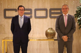 ep el presidente de ceoe antonio garamendi izda y el director general de oracle espana albert triola