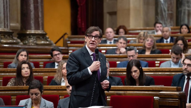 ep el presidente de la generalitat salvador illa interviene en un pleno en el parlament de cataluna
