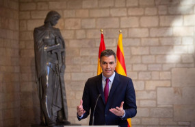 ep el presidente del gobierno pedro sanchez ofrece una rueda de prensa en el palau de la generalitat