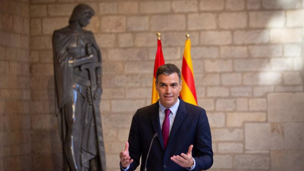 ep el presidente del gobierno pedro sanchez ofrece una rueda de prensa en el palau de la generalitat