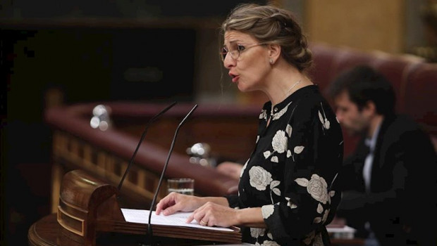 ep la ministra de trabajo y economia social yolanda diaz interviene en el pleno de control al