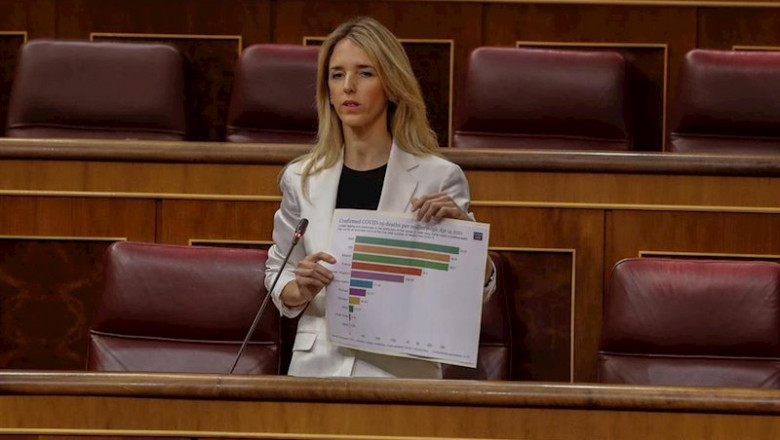 La portavoz parlamentaria del PP, Cayetana Álvarez de Toledo, interviene durante la primera sesión de control al Ejecutivo celebrada en el Congreso desde que se declaró el estado de alarma el pasado 14 de marzo En Madrid, (España), a 15 de abril de 2020. | Pool ep la portavoz parlamentaria del pp cayetana alvarez de toledo interviene durante la primera sesion