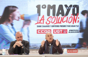 ep los secretarios generales de ccoo y ugt unai sordo i y pepe alvarez d ofrecen una rueda de prensa