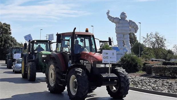 ep movilizacion del sector agrario entrando en jerez en protesta contra el decreto de convergencia
