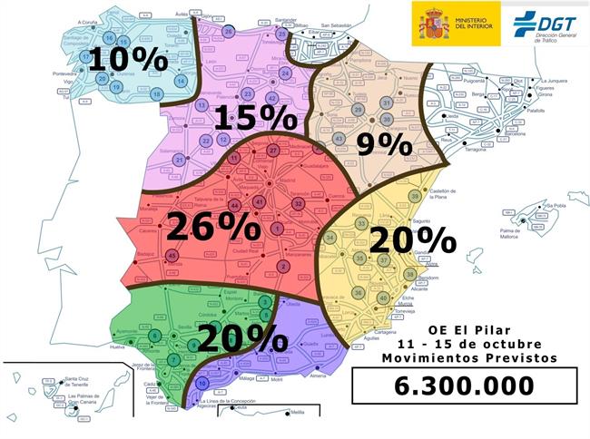 Previsión de tráfico de la DGT para el puente del Pilar | DGT ep previsiontraficola dgtpuentepilar