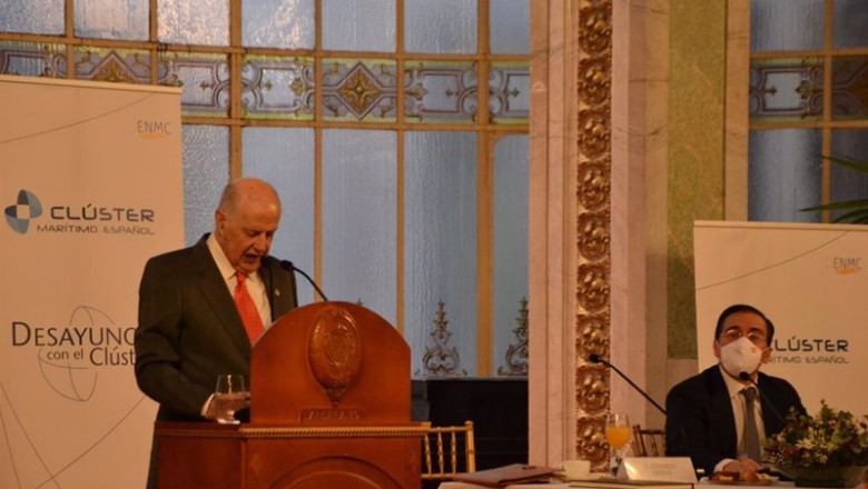ep archivo   el presidente de honor del cluster maritimo espanol federico esteve interviene junto al