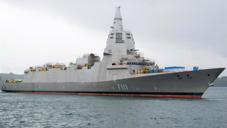ep archivo   fragata bonifaz durante las pruebas en la ria de ferrol