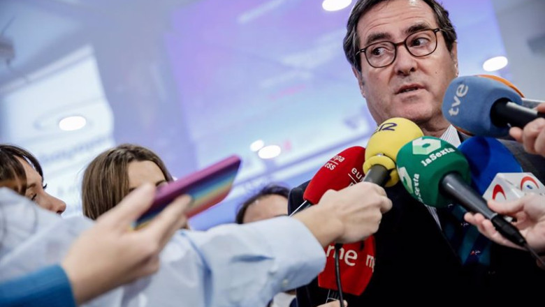 ep el presidente de ceoe antonio garamendi ofrece declaraciones a los medios durante el encuentro ep el presidente de ceoe antonio garamendi ofrece declaraciones a los medios durante el encuentro