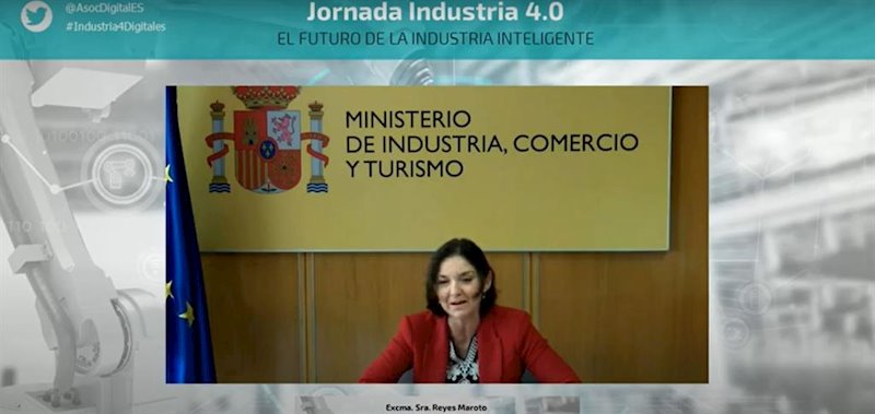 La ministra de Industria, Comercio y Turismo, Reyes Maroto, en la inauguración de la Jornada Industria 4.0 organizada por DigitalES | EUROPA PRESS ep la ministra de industria comercio y turismo reyes maroto en la inauguracion de la jornada