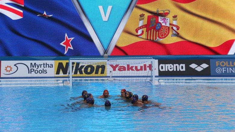 La sleección española masculina de waterpolo antes del partido ante Nueva Zelanda en el Mundial de Gwangju | PRENSA RFEN ep la sleeccion espanola masculinawaterpolodel partidonueva zelandamundialgwangju