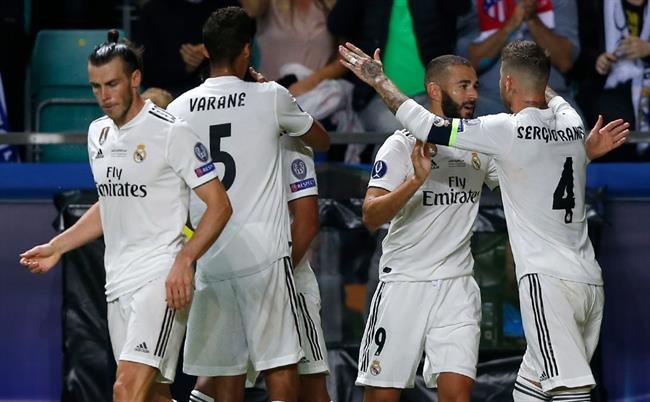 Los futbolistas del Real Madrid celebran un gol durante la Supercopa de Europa | @REALMADRID ep los futbolistasreal madrid celebrangol durantesupercopaeuropa