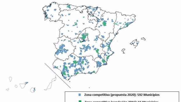 ep mapa de las zonas en las que la cnmc no obliga a telefonica a dar acceso mayorist a su red de