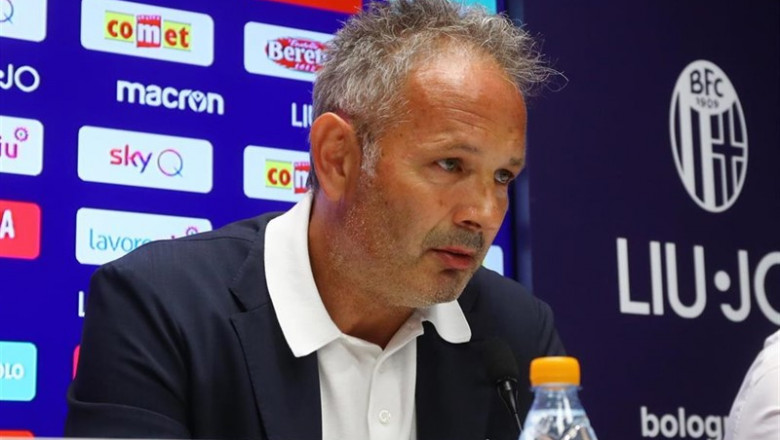 ep 13 july 2019 italy bologna bologna coach sinisa mihajlovic speaks during a press conference