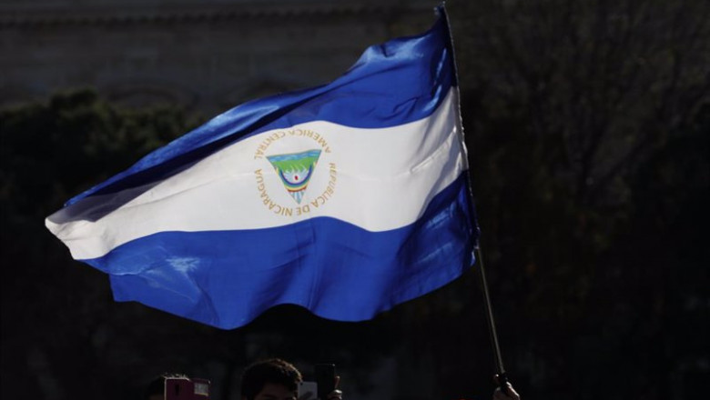 Archivo - Imagen de archivo de bandera de Nicaragua. | JESUS HELLIN / ZUMA PRESS / CONTACTOPHOTO ep archivo imagen de archivo de bandera de nicaragua