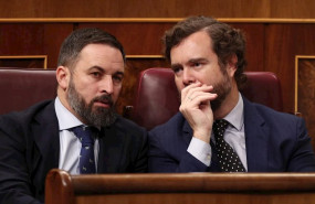 ep el presidente de vox santiago abascal y el portavoz en el congreso ivan espinosa de los monteros