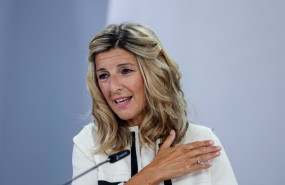 ep la ministra de trabajo yolanda diaz en una rueda de prensa en la moncloa a 6 de septiembre de