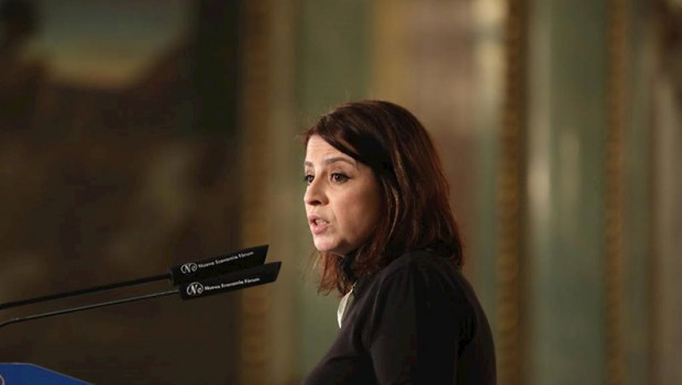 ep la portavoz del psoe en el congreso adriana lastra durante su intervencion en un desayuno