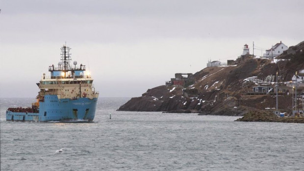 ep el buque canadiense nexus llega al puerto de san juan de terranova a 18 de febrero de 2022 en san