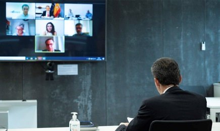 ep el ministro de ciencia e innovacion pedro duque en la videoconferencia con los responsables de ep el ministro de ciencia e innovacion pedro duque en la videoconferencia con los responsables de
