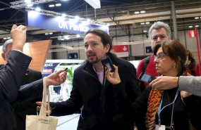 ep el secretario general de unidas podemos pablo iglesias atiende a los medios de comunicacion a su
