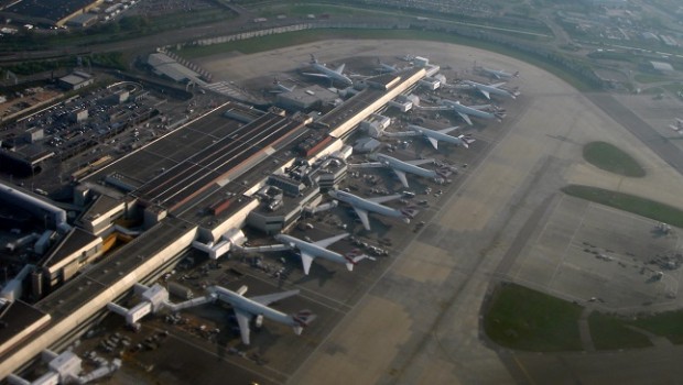 london heathrow airport terminal 4 aerial view