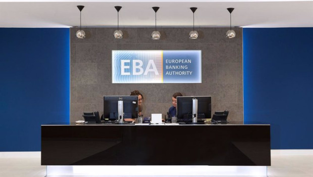 ep archivo   oficina y logo de la autoridad bancaria europea eba