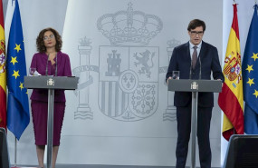 ep el ministro de sanidad salvador illa d y la ministra de hacienda y portavoz del gobierno maria