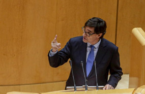 ep el ministro de sanidad salvador illa durante su intervencion en el pleno del senado