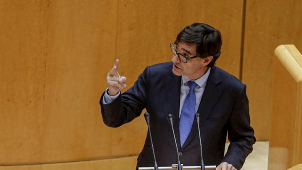 ep el ministro de sanidad salvador illa durante su intervencion en el pleno del senado