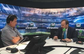 ep el presidente del getafe angel torres con jose ramon de la morena en el transistor