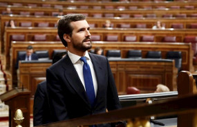 ep el presidente del partido popular pablo casado asiste al pleno del congreso donde pedro sanchez