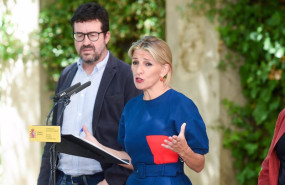 ep el secretario de estado de trabajo joaquin perez rey y la vicepresidenta segunda del gobierno y