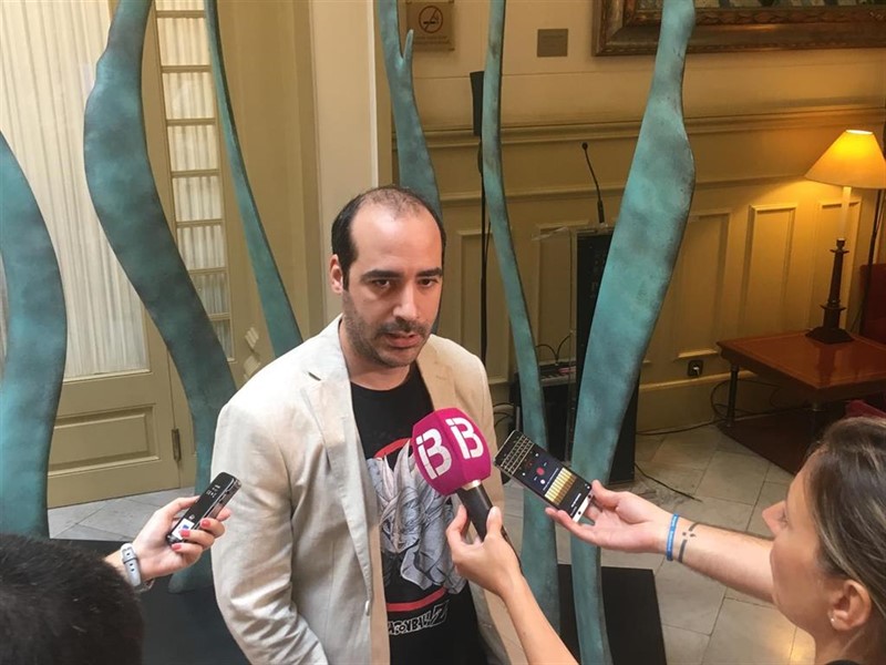 ep el secretario de organizacion de podemos y diputado alejandro lopez ante los periodistas