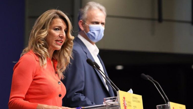 La vicepresidenta segunda del Gobierno y ministra de Trabajo y Economía Social, Yolanda Díaz, y el director general del Organismo Estatal de Inspección de Trabajo y Seguridad Social, Héctor Illueca, intervienen en la presentación del plan de actuación de | Marta Fernández Jara - Europa Press ep la vicepresidenta segunda del gobierno y ministra de trabajo y economia social yolanda diaz y el 20210805115503