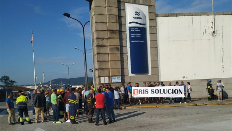 Protesta de trabajadores del naval en Ferrol. | EUROPA PRESS ep protesta de trabajadores del naval en ferrol